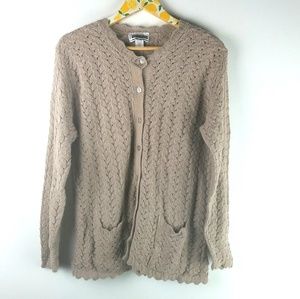Carly Blake Mocha Cardigan Sz Large Loose Knit